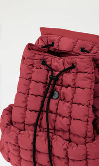 Thumbnail for ODODOS Quilted Backpack 2.0 for Women Lightweight Puffer Hiker Pack Drawstring Padding Travel Gym Bag, True Red