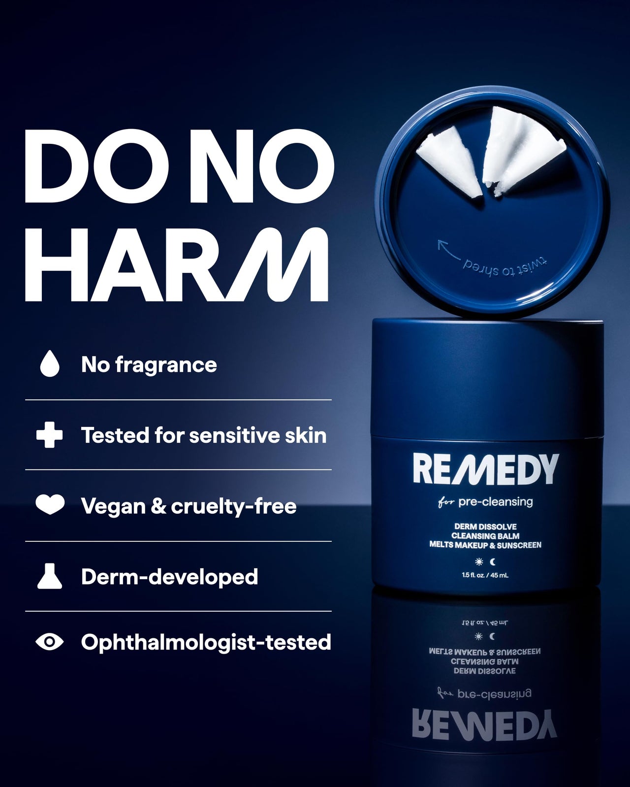 Remedy for Pre-Cleansing | Derm Dissolve Cleansing Balm | Melts Makeup and Sunscreen | Ceramides Safflower Lipids Centella | Fragrance Free| By Dermatologist Dr. Shah | 1.5 Fl Oz