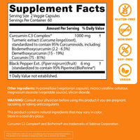 Thumbnail for Doctor's Best Turmeric Curcumin Supplement 1000mg for Men & Women - Curcumin Caps from Turmeric Root, Black Pepper Extract (BioPerine), 95% Piperine, Joint Health Support, Non GMO - 120 Veg Capsules