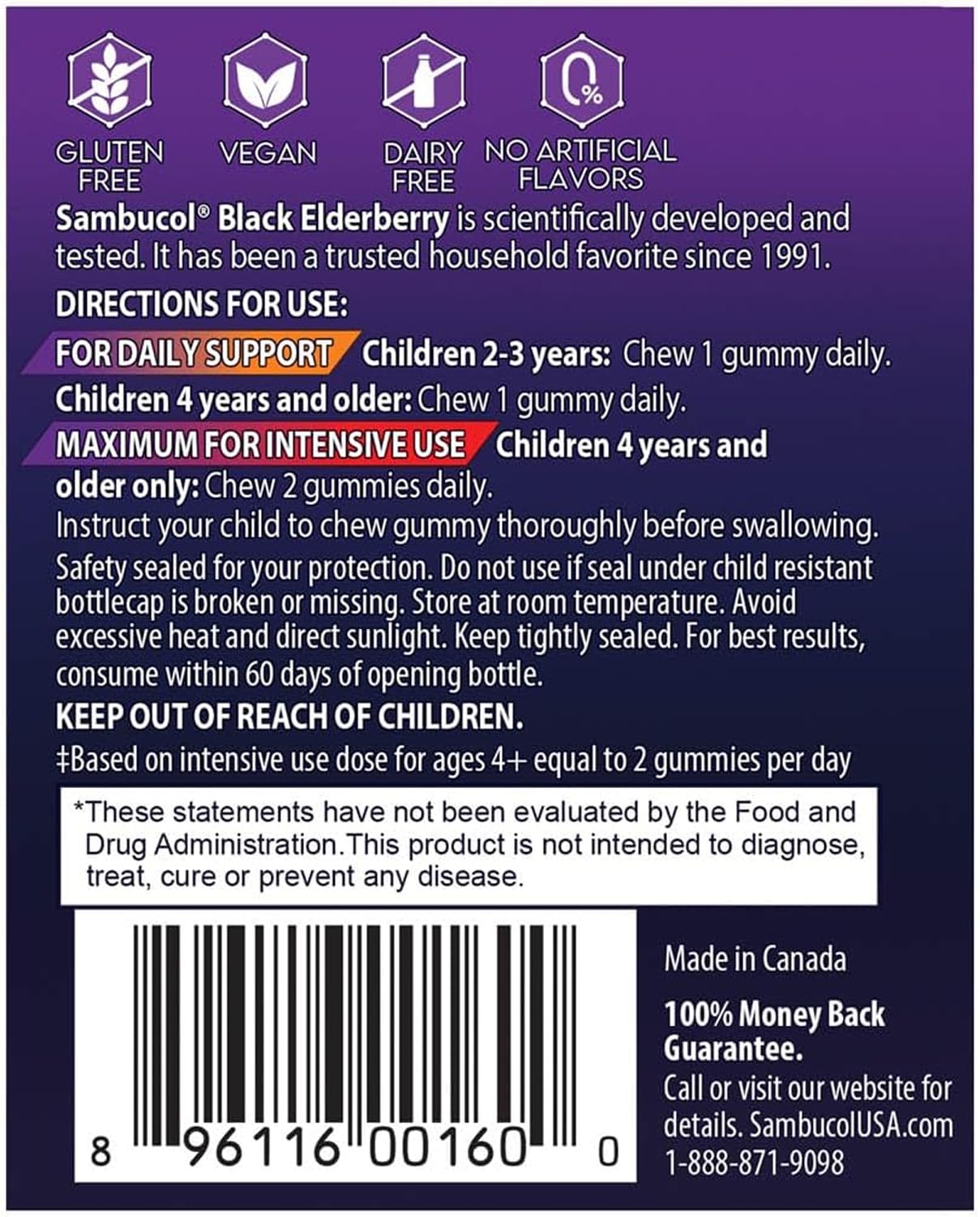 Sambucol Black Elderberry Gummies for Kids - Elderberry Gummies with Zinc and Vitamin C, Chewable Supplement for Kids, Low Sugar, Berry Flavor - 30 Count