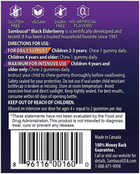 Thumbnail for Sambucol Black Elderberry Gummies for Kids - Elderberry Gummies with Zinc and Vitamin C, Chewable Supplement for Kids, Low Sugar, Berry Flavor - 30 Count
