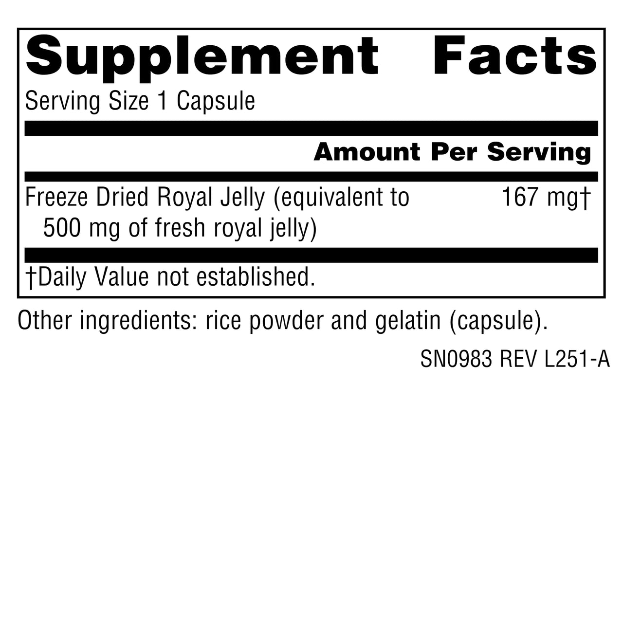 Source Naturals Royal Jelly - 500 mg - 60 Capsules
