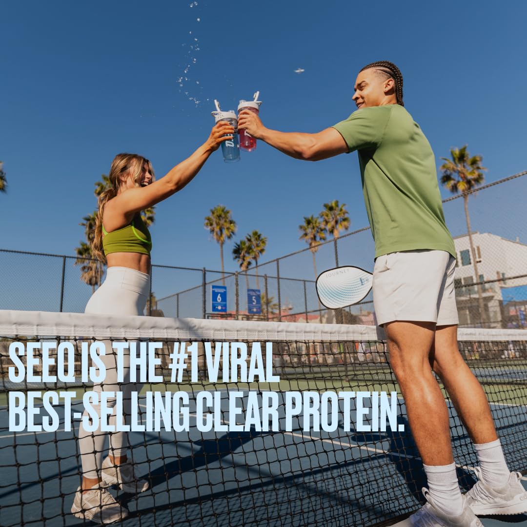 SEEQ Clear Protein Powder - Blue Razz Freeze - 22 Servings - 22g Clear Whey Protein Isolate - Zero Sugar - 0g Lactose - Allergen Friendly - GLP1 Support - Bone Health - Muscle Post Workout Recovery