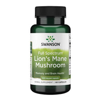 Thumbnail for Swanson Full Spectrum Lion's Mane Mushroom - Brain Health Supplement to Support Memory, Focus & Clarity* - May Also Aid Immune, Heart & Digestive Health - Gluten-Free & Non-GMO - 60 Capsules