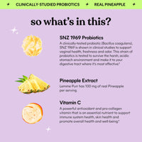 Thumbnail for Lemme Purr Vaginal Probiotic Gummies for Women - Balanced pH, Healthy Odor, Yeast Balance & Flora Support + Vitamin C for Immune Health - Tasty Pineapple (60 Count) (Pack of 2)