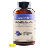 Thumbnail for NatureWise Flaxseed Oil 1,242 mg, Fish Free Omega 3 6 9 with 720mg ALA, Dietary Supplement for Heart Health Support - Organic, Cold Pressed, Non-GMO - 240 Softgels[8-Month Supply]