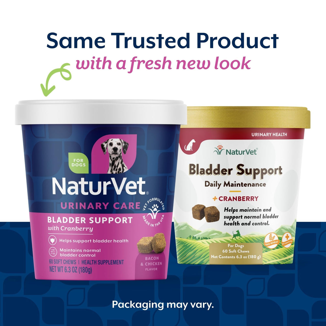 NaturVet Bladder Support Plus Cranberry for Dogs, 60 ct Soft Chews, Made in The USA with Globally Source Ingredients