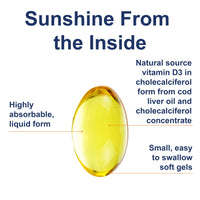 Thumbnail for Carlson - Solar D Gems, Vitamin D3 and Omega-3 Supplement, 4000 IU (100 mcg) D3, 115 mg Omega-3 EPA and DHA, Vitamin D Fish Oil Capsule, Bone & Immune Health, Vitamin D Supplement, Lemon, 120 Softgels