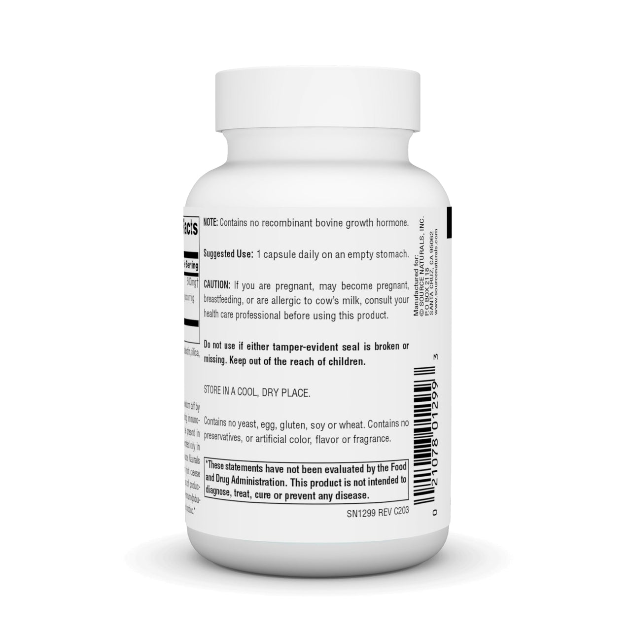 Source Naturals Colostrum Contains 30 Percent Immunoglobulins - 60 Capsules