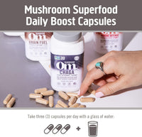 Thumbnail for Om Mushroom Superfood Chaga Mushroom Capsules Supplement, Sacred Antioxidants & Immune Support, 90 Count, 30 Days