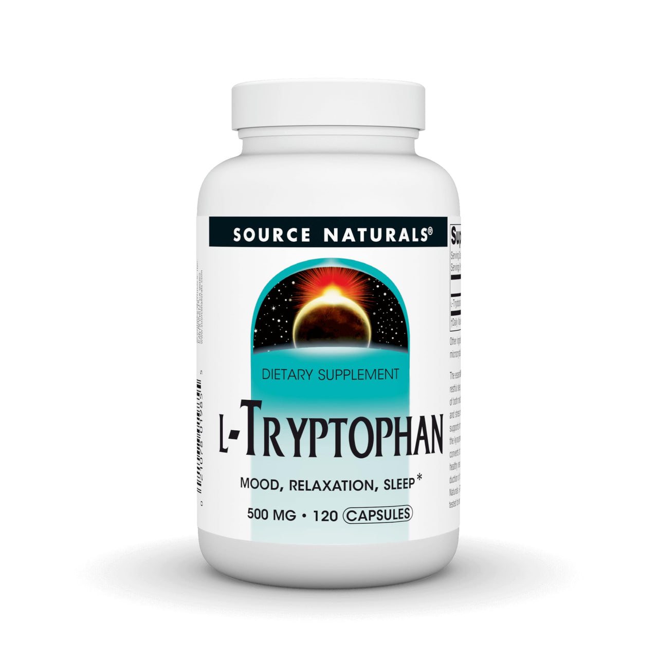 Source Naturals L-Tryptophan, for Mood, Relaxation, and Sleep*, 500mg - 120 Capsules