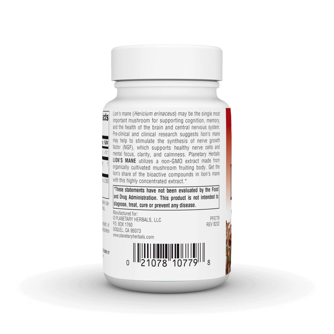 Planetary Herbals Lion's Mane, for Memory, Focus, and Mood*, 1,000 mg - 30 Vegan Capsules