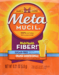 Thumbnail for Metamucil - MultiHealth Fiber Singles Orange Smooth Sugar-Free, 0.21 Ounce, Pack of 30