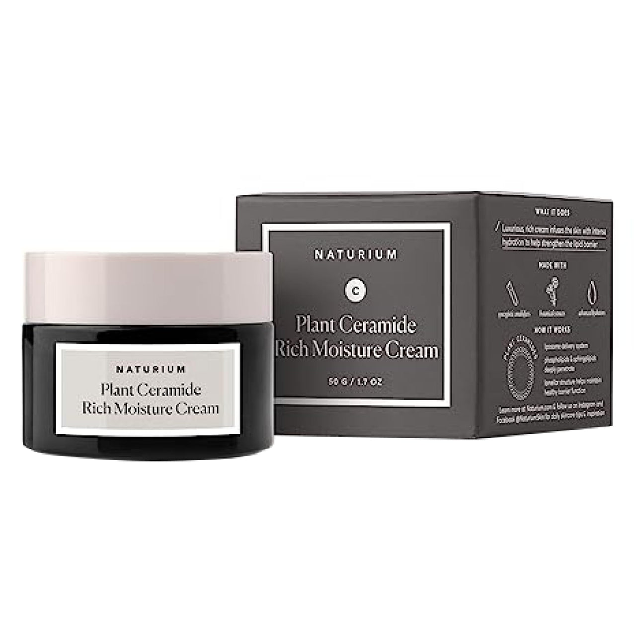 Naturium Plant Ceramide Rich Moisture Cream, Hydrating & Anti-Aging Skincare, 1.7 oz