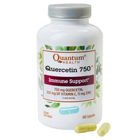 Thumbnail for Quantum Health Quercetin+ 750mg Powerful Immune Support Supplement + Zinc 11mg & Vitamin C 200mg Seasonal Immunity Boost Respiratory Health & Gut Support Complex for Women & Men - 180 Capsules
