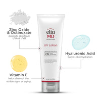 Thumbnail for EltaMD UV Lotion Body Sunscreen, SPF 30+ Sunscreen, Body Lotion with SPF Made with Zinc Oxide and Hyaluronic Acid, 8.0 oz Pump