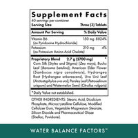 Thumbnail for Michael's Health Naturopathic Programs Water Balance Factors - 120 Vegetarian Tablets - Helps Balance Fluid Levels - With Potassium & Vitamin B6 - Gluten Free, Kosher - 40 Servings