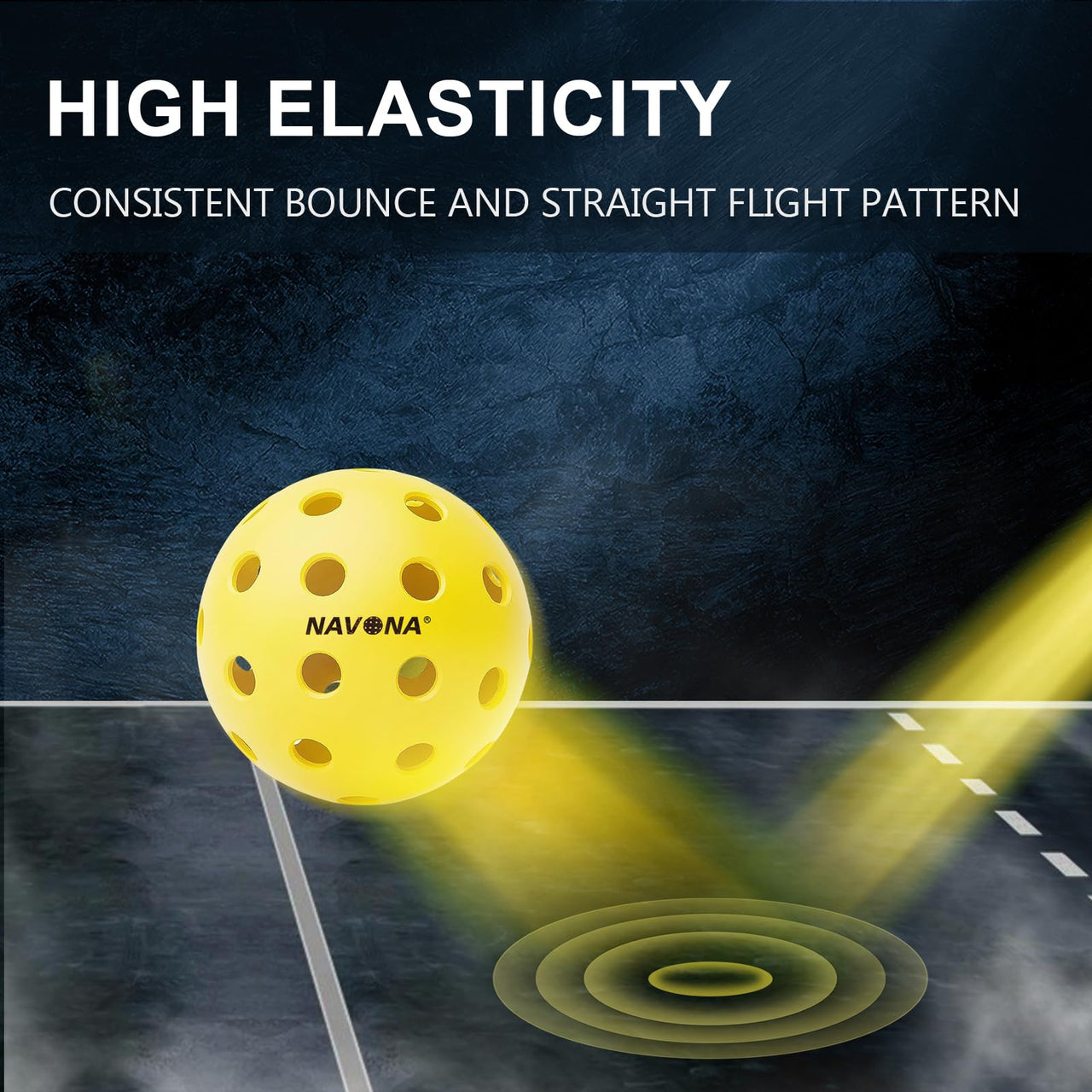 Navona 48 Pack Premium 40-Holes Outdoor Pickleball Balls, Meet USAPA Official Requirement, Perfectly Balanced, High Bounce True Flight, Durable Outdoor Pickleball Set