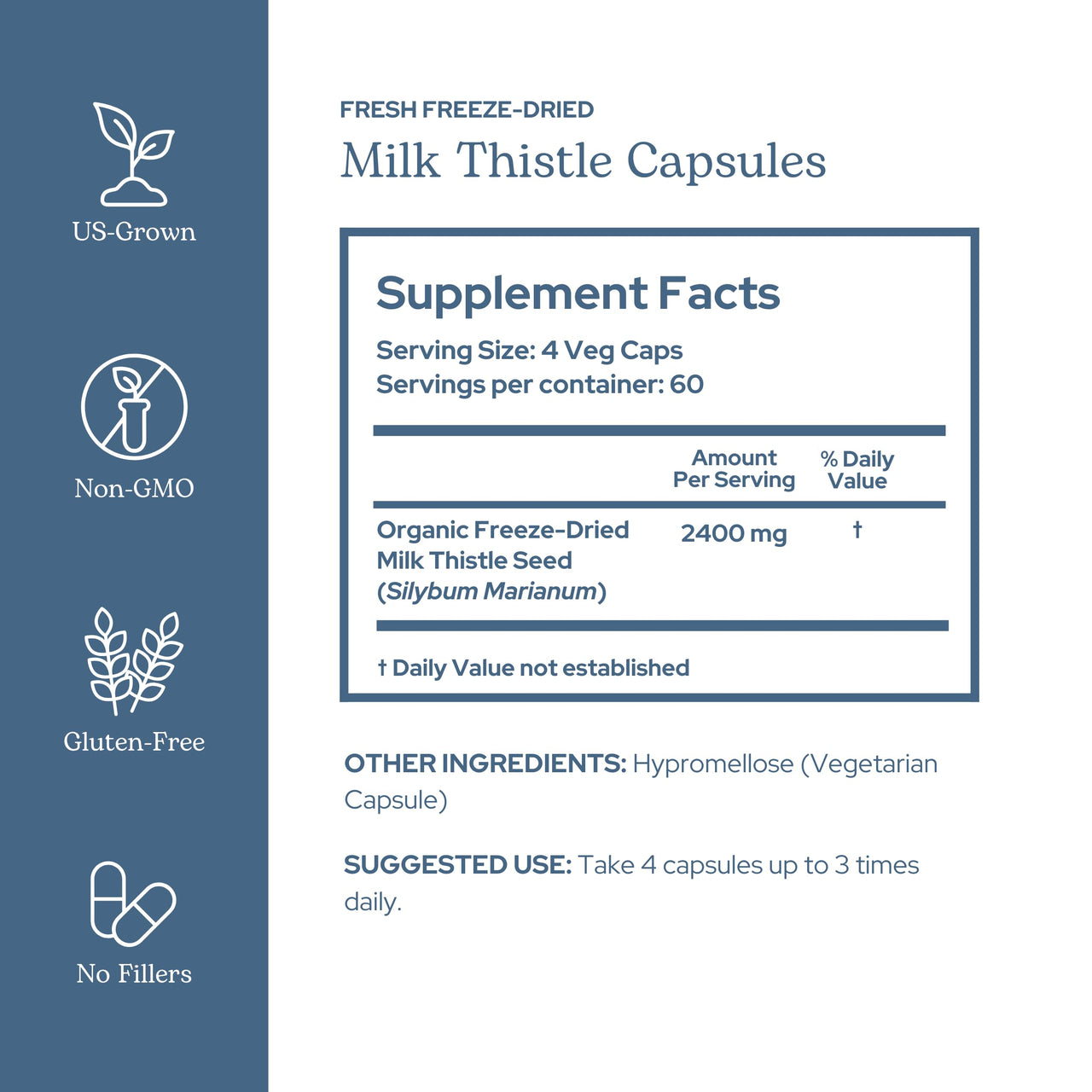 Eclectic Herb - Premium Freeze Dried Milk Thistle Capsules | Silymarin Supplement | Liver Support, Detox, Cleanse + Maintain | Vegan, Natural, Non-GMO, Gluten Free (240 CT | 600 mg)