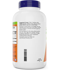 Thumbnail for NOW Foods Organic Spirulina 1000mg Tablets - 300 Count - Non-GMO, Super Green Whole Food Supplement - Double Strength 1000 mg - Naturally Occurring Beta-Carotene (VIT A), B-12 and GLA