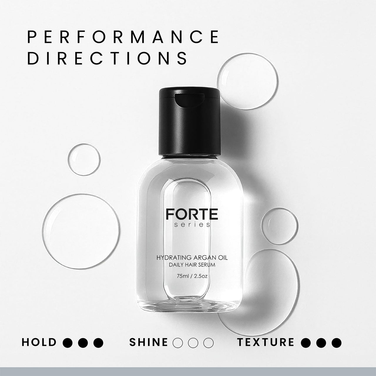 Alex Costa Hydrating Argan Oil Daily Hair Serum by Forte Series Sulfate Free Argan Hair Oil for Men Hair Serum for Dry Damaged Hair, for Styling Hair (75 ml / 2.5 oz)