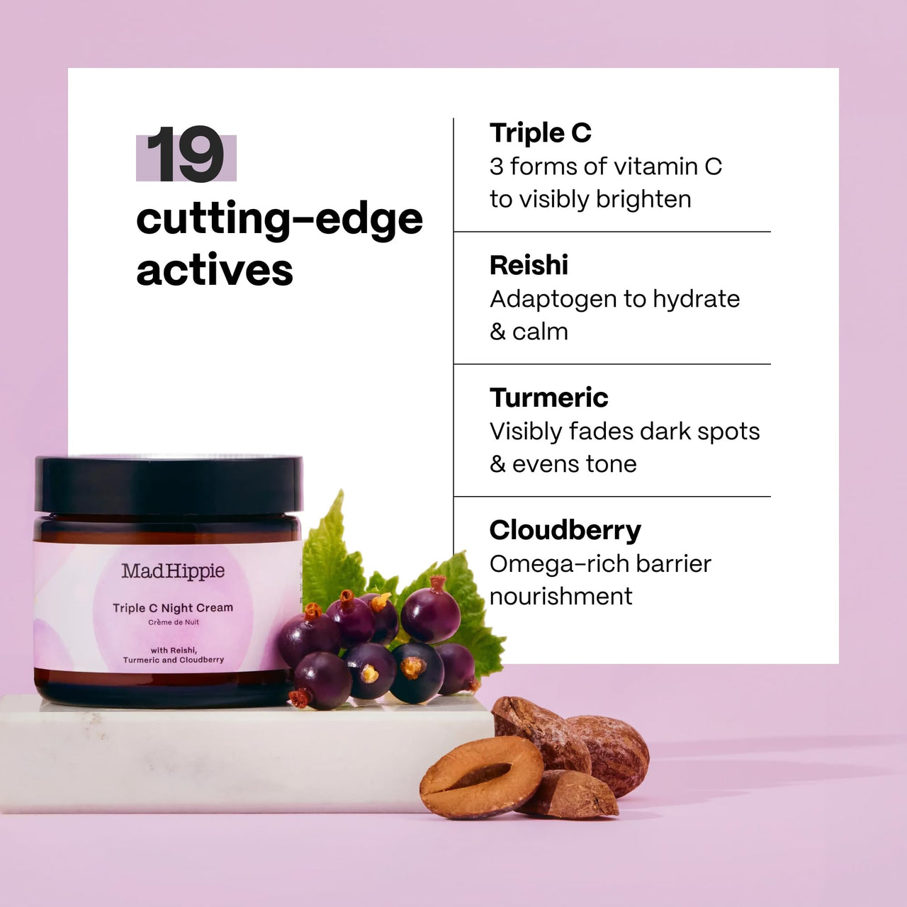 Mad Hippie Vitamin C Serum for Face with Hyaluronic Acid and Triple C Night Cream Ceramide Moisturizer - Skin-Brightening Skin Care Duo (2 Piece Set)