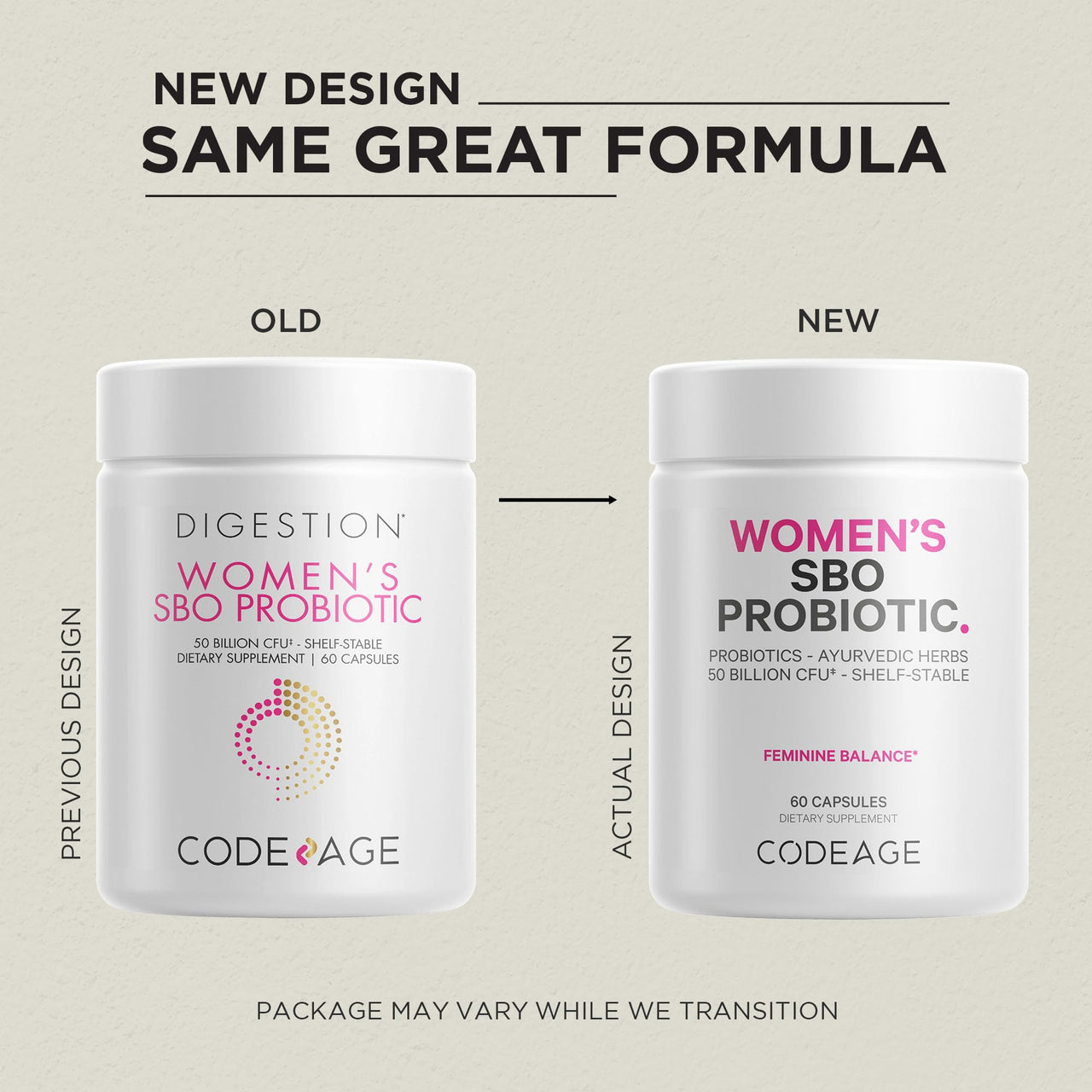 Codeage Women’s Probiotics Supplement - 50 Billion CFUs - SBO Probiotics & Prebiotics - Cranberries - Feminine Health - Fermented Botanical Blend, Whole Food Supplement - Vegan, Non-GMO - 2 Pack