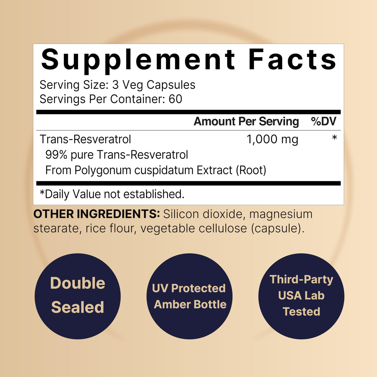 NatureBell Resveratrol - 180 Vegetarian Capsules - 1,000mg Polygonum Cuspidatum Extract - Antioxidant Support - Heart, Brain & Immune Wellness*