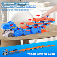 Thumbnail for TERRAMUS Dinosaur Transport Truck Toy for Kids - 3 in 1 Ejection Folding Track Toys w/Sound 8 Race Cars, Portable Vehicles Set Best Gift for Boys Girls 3 4 5 6 Years Old - Possesses Invention Patents