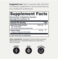 Thumbnail for Apple Cider Vinegar Capsules - Ultra High Potency 2,010mg Formula with 20% Acetic Acid & Cayenne Pepper - Made with The Mother - Third-Party Lab Tested - 120 Capsules