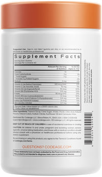 Thumbnail for Codeage Kids Multivitamin Gummies Supplement - Vitamins A, C, D2, B6, B12, Zinc, Folate, Iodine - 2-Month Supply Children's Vitamins - Non-GMO, Gluten-Free, Dairy-Free - Mixed Fruits - 60 Gummies