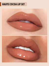 Thumbnail for SHEGLAM Soft 90'S Glam 3-In-1 Lip Liner Moisturizing Plant Extracts Long Lasting Liquid Lipstick Plumping Lip Gloss Makeup Set - Haute Cocoa