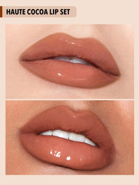 Thumbnail for SHEGLAM Soft 90'S Glam 3-In-1 Lip Liner Moisturizing Plant Extracts Long Lasting Liquid Lipstick Plumping Lip Gloss Makeup Set - Haute Cocoa