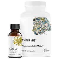Thumbnail for THORNE - Wellness Bundle - Bone, Muscle, Heart, and Lung Health - Vitamin D + K2 Liquid & Magnesium CitraMate