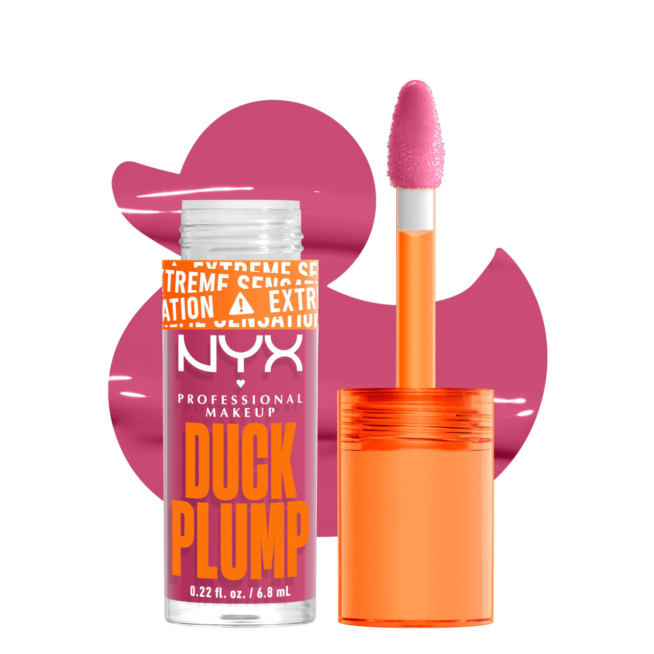NYX PROFESSIONAL MAKEUP Duck Plump High Pigment Plumping Lip Gloss with Spicy Ginger, Vegan Lip Makeup - Pick Me Pink (Soft Rose Pink)