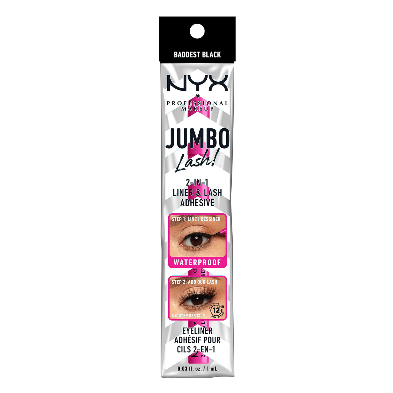 NYX PROFESSIONAL MAKEUP Jumbo Lash! 2-In-1 Eyeliner & Lash Adhesive - Baddest Black