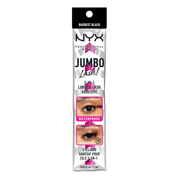 NYX PROFESSIONAL MAKEUP Jumbo Lash! 2-In-1 Eyeliner & Lash Adhesive - Baddest Black