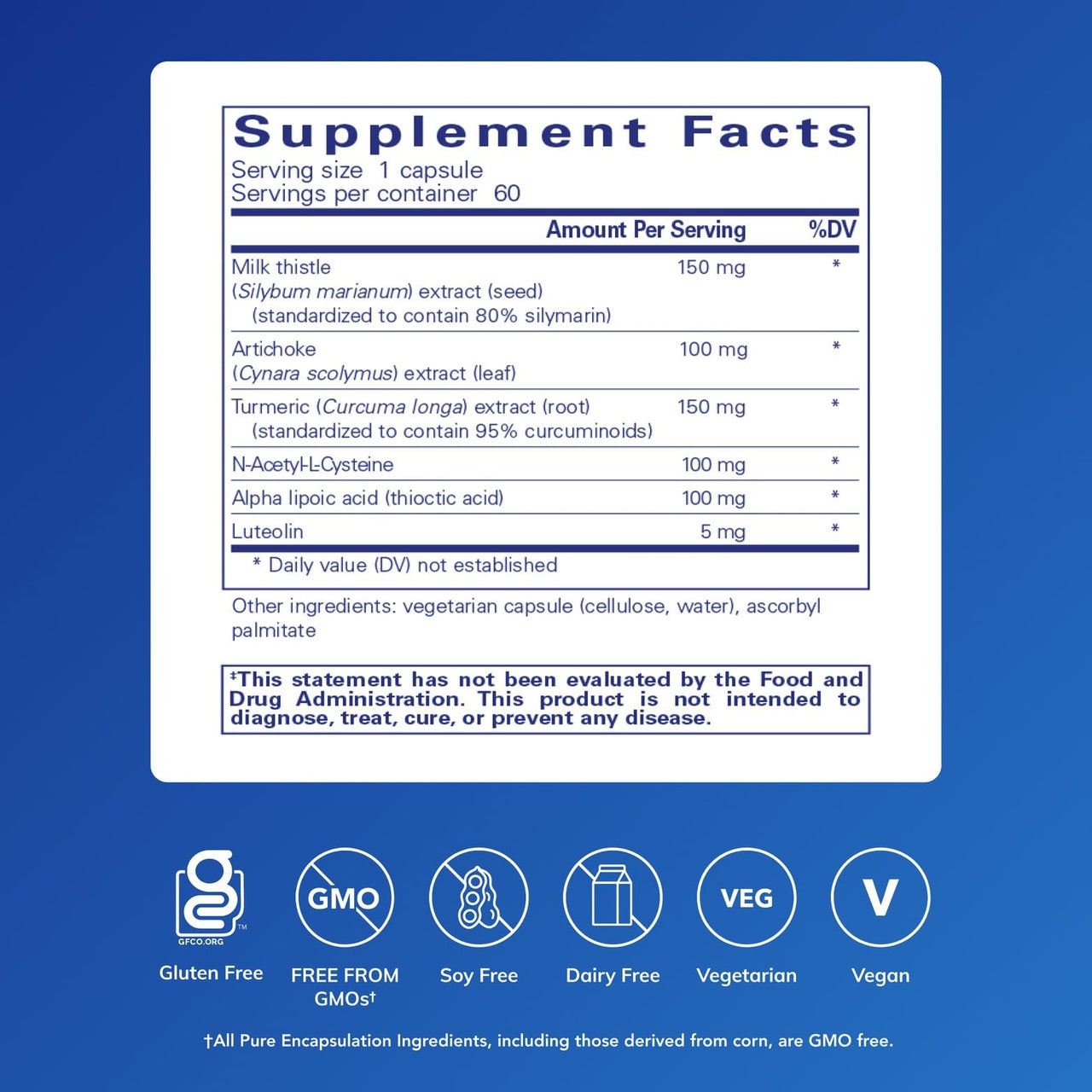 Pure Encapsulations LVR Formula | Hypoallergenic Supplement with Antioxidant Support for Liver Cell Health* | 60 Capsules