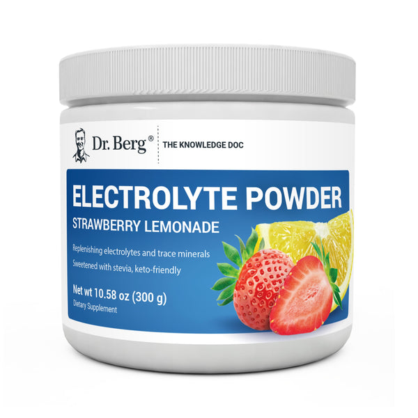 Dr. Berg Zero Sugar Hydration Keto Electrolyte Powder - Enhanced w/ 1000 mg of Potassium & Real Pink Himalayan Salt (NOT Table Salt) - Strawberry & Lemonade Hydration Drink Supplement - 50 Servings