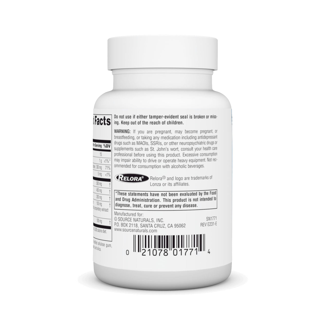 Source Naturals Serene Science Theanine Serene with Relora, Magnesium and GABA - 30 Tablets
