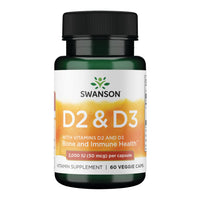 Thumbnail for Swanson D2 & D3-2,000 IU - Dental & Bone Health Supplement - Offers Immune Support - Aids Calcium Absorption - Non-GMO - 60 Veggie Capsules