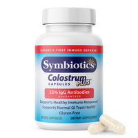 Thumbnail for Symbiotics Colostrum Vegetable Capsules, 60 Count – Immune & Gut Support with Lactoferrin and Naturally Occurring IgG – Gluten Free, RBST-Free - 60