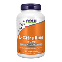 Thumbnail for NOW Foods Supplements, L-Citrulline 750 mg, Supports Protein Metabolism*, Amino Acid, 180 Veg Capsules
