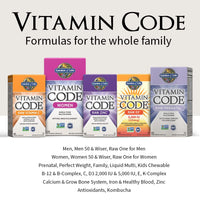 Thumbnail for Garden of Life Multivitamin for Women, Men & Kids Age 6 and up, Vitamin Code Family Multi - 120 Vegetarian Capsules, Whole Food Vitamins, Food Blend & Probiotics, Gluten Free Dietary Supplements