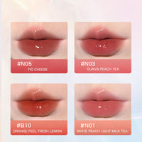 Thumbnail for Ice Watery Lip Gloss, Mirror Tea Jelly Light Lip Glaze, Moisturizing Nonstick Liquid Lipstick (#N01 Milky Peach)