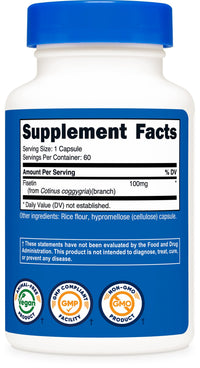 Thumbnail for Nutricost Fisetin Capsules 100mg, 60 Capsules - Natural Polyphenol Antioxidant - Non-GMO, Gluten Free, and Vegan Friendly Supplement