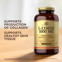 Thumbnail for Solgar L-Lysine 1000 mg - 250 Tablets - Skin & Tissue Support - Non-GMO, Vegan, Kosher, Gluten Free - 250 Servings