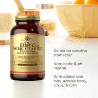 Thumbnail for Solgar Ester-C Plus 500 mg Vitamin C (Ascorbate Complex), 100 Vegetable Capsules - Gentle & Non Acidic - Antioxidant & Immune Support - Non GMO, Vegan, Gluten-Free, Kosher - 100 Servings