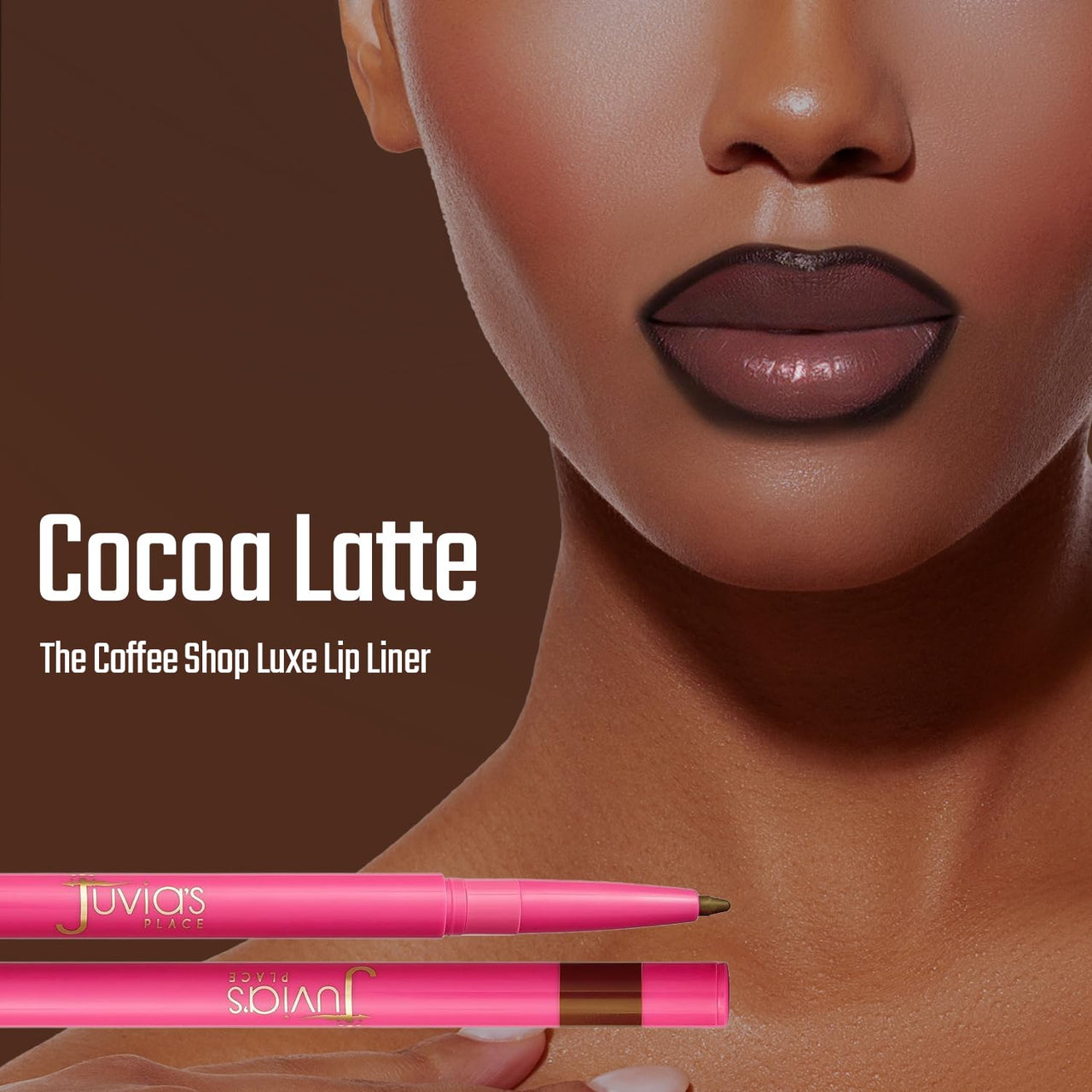 Juvia's Place Coffee Shop Luxe Lip Liner - Cocoa Latte - Colorstay Matte Finish Lip Pencil, Makeup for Natural Long Lasting Beauty and Sensational Wear, Lip Stain Kiss Proof Cosmetics