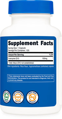 Thumbnail for Nutricost CoQ10 100mg, 120 Vegetarian Capsules, 120 Servings - High Absorption, Vegetarian, Non-GMO, Coenzyme Q10